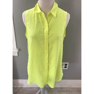 Button Dwn Neon Sleeveless Top
